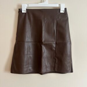 Old Navy Dark Brown Mini Leather Skirt